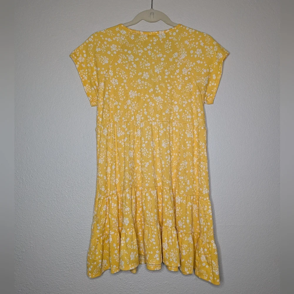 No Boundaries Womens Vintage Floral Coconut Girl Tiered Mini Babyboll Dress L - Picture 4 of 7